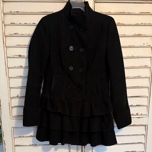 Xhilaration Black Double-Breasted Trench Coat